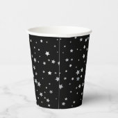 キュート銀星模様 |任意の背景色 紙コップ (右)