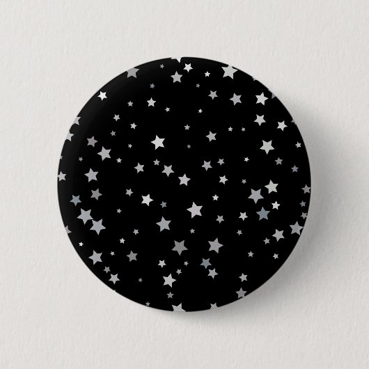 キュート銀星模様 |任意の背景色 缶バッジ (正面)