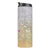 キュート銀金ゴールドグリッター星モノグラム タンブラー (回転右)