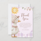 キュート間抜けグースガール誕生日水彩 サンキューカード (正面)