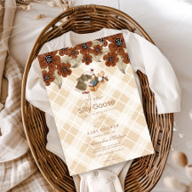 キュート間抜けグースベイビーシャワー招待状