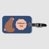 キュート間抜けベアネイビーブルーボーイズ旅行 ラゲッジタグ (正面横)
