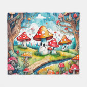 キュート離れマキーズコテージデザイン フリースブランケット (正面(横))