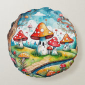 キュート離れマキーズコテージデザイン ラウンドクッション (裏面)