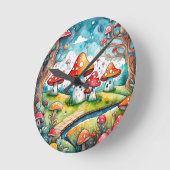 キュート離れマキーズコテージデザイン ラウンド壁時計 (傾斜)