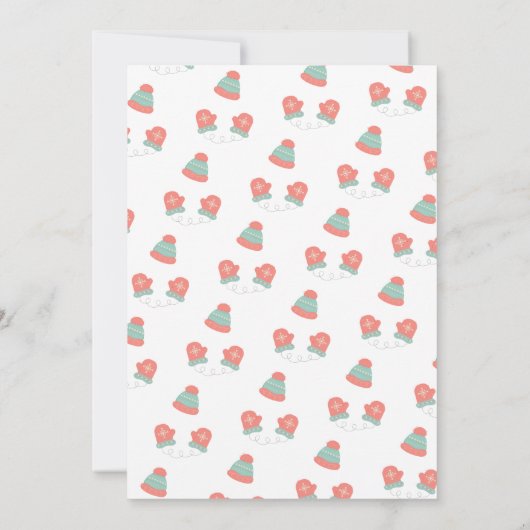 キュート雪だるまウィンターオネダーランド誕生日 招待状 (裏面)