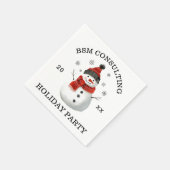 キュート雪だるまホリデーパーティー スタンダードカクテルナプキン (角)