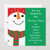 キュート雪だるまホリデーパーティ招待状すべての行事 招待状 (正面/裏面)