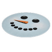 キュート雪だるま顔ウィンターホリデー雪だるま カッティングボード (角)