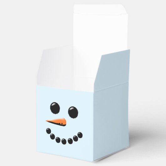 キュート雪だるま顔ウィンターホリデー雪だるま フェイバーボックス (オープン)