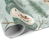 キュート雪だるま&鹿フェスティバル ラッピングペーパー (ロールコーナー)