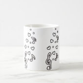 キュート音楽シンボルミュージカルノート高音クレフ、 音符記号 コーヒーマグカップ (中央)