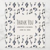 キュート音符パターンサンキューイベント ワインラベル (シングルラベル)
