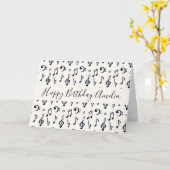 キュート音符パターン誕生日 カード (黄色い花)