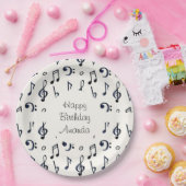 キュート音符パターン誕生日 ペーパープレート (パーティー)