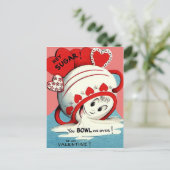 キュート風変わりシュガーおもしろいボールハートバレンタイン シーズンポストカード (スタンド正面)