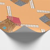 キュート風車オランダアーキテクチャラッピング紙 ラッピングペーパー