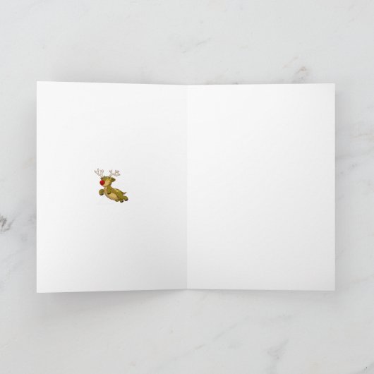 キュート飛んでいるなクリスマスのトナカイ シーズンカード (内部)