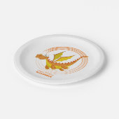 キュート飛んでいるドラゴンパーソナライズされた誕生日 ペーパープレート (アングル)