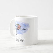 キュート飛んでいるピグクール – スキージャンプピグカスタム コーヒーマグカップ (正面左)