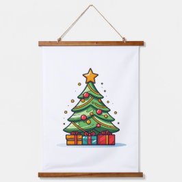 キュート飾クリスマスツリー 吊り下げ型タペストリー