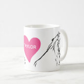 キュート馬好きエクエストリアンカントリー女性のカーボーイファーム コーヒーマグカップ (正面右)