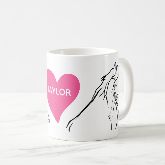 キュート馬好きエクエストリアンカントリー女性のカーボーイファーム コーヒーマグカップ (正面右)