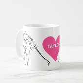 キュート馬好きエクエストリアンカントリー女性のカーボーイファーム コーヒーマグカップ (正面左)