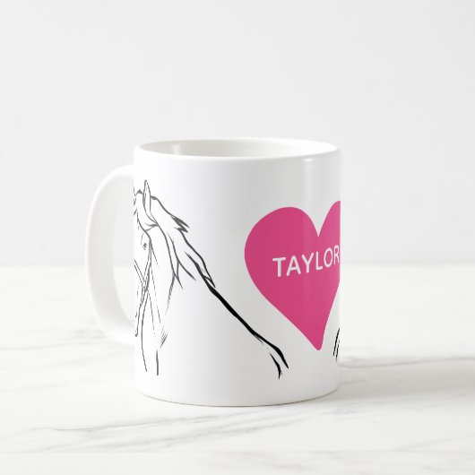 キュート馬好きエクエストリアンカントリー女性のカーボーイファーム コーヒーマグカップ (正面左)