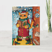 キュート魅力的なクリスマスキャロル歌手 カード (正面)