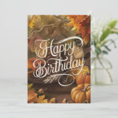 キュート魅力的フォレスト秋秋ハッピーバースデー カード (スタンド正面)
