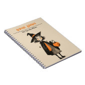 キュート魔女ガールとプラン不気味レトロハロウィン ノートブック (右側)