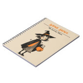 キュート魔女ガールとプラン不気味レトロハロウィン ノートブック (左側)