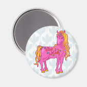 キュート魔法ホースレインボースケッチイラストレーション マグネット (正面/裏面)