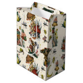 キュート魔法マッシュルームコテージコアメリークリスマス ミディアムペーパーバッグ (裏面アングル)