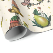 キュート魔法マッシュルームコテージコアメリークリスマス ラッピングペーパー (ロールコーナー)