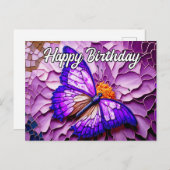 キュート鮮やかビューティフルバタフライデザイン シーズンポストカード (正面/裏面)