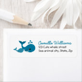 キュート鯨差出人住所ラベル ラベル (インサイチュ)