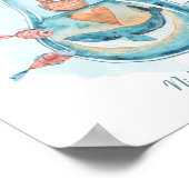 キュート鯨電球モノグラム ポスター (角)