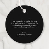 キュート黒シンプルモルタルボモダンード フェイバータグ (裏面)