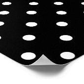 キュート黒ドットピンクローズシェブロン弓と名前 ポスター (角)