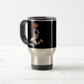 キュート黒宇宙飛行士宇宙空間銀河系バスケットボール トラベルマグ (正面左)