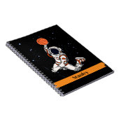 キュート黒宇宙飛行士宇宙空間銀河系バスケットボール ノートブック (右側)