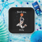 キュート黒宇宙飛行士宇宙空間銀河系バスケットボール ペーパープレート (パーティー)