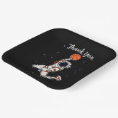 キュート黒宇宙飛行士宇宙空間銀河系バスケットボール ペーパープレート (傾斜あり)