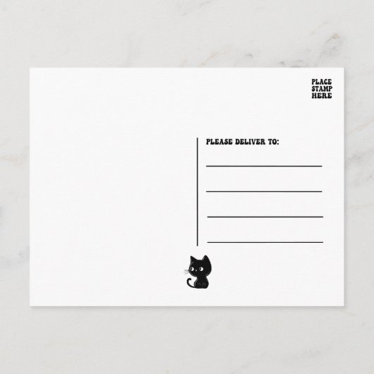 キュート黒猫子猫ありがとう ポストカード (裏面)