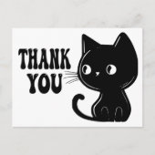 キュート黒猫子猫ありがとう ポストカード (正面)