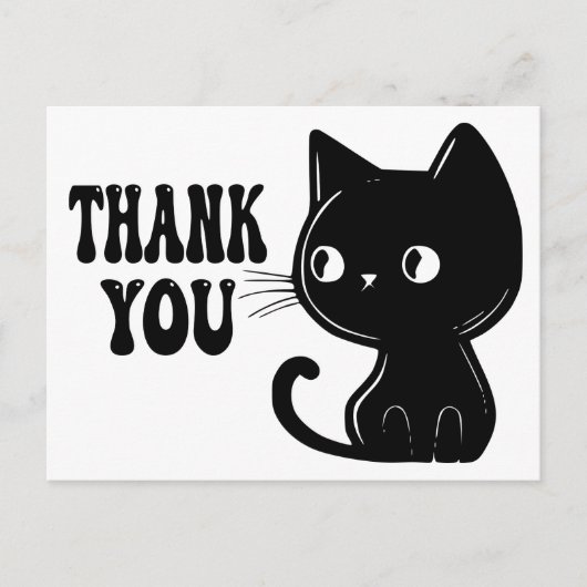 キュート黒猫子猫ありがとう ポストカード (正面)
