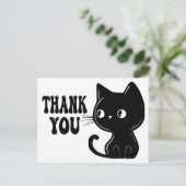キュート黒猫子猫ありがとう ポストカード (スタンド正面)