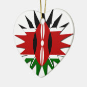 キュート黒赤緑ケニヤハクナマタタ国旗 セラミックオーナメント (左)